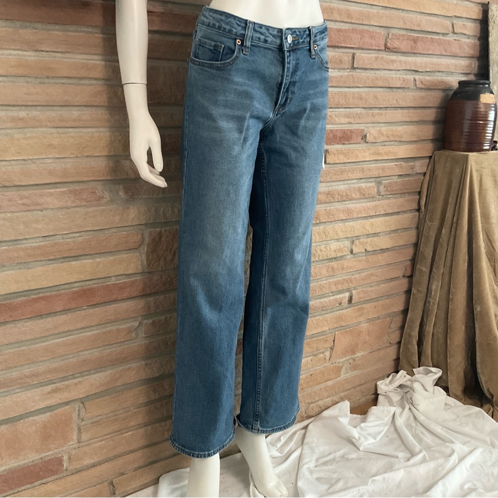 SONG Straight Wide Leg Mid Rise Jeans 7/28 - Picture 3 of 8